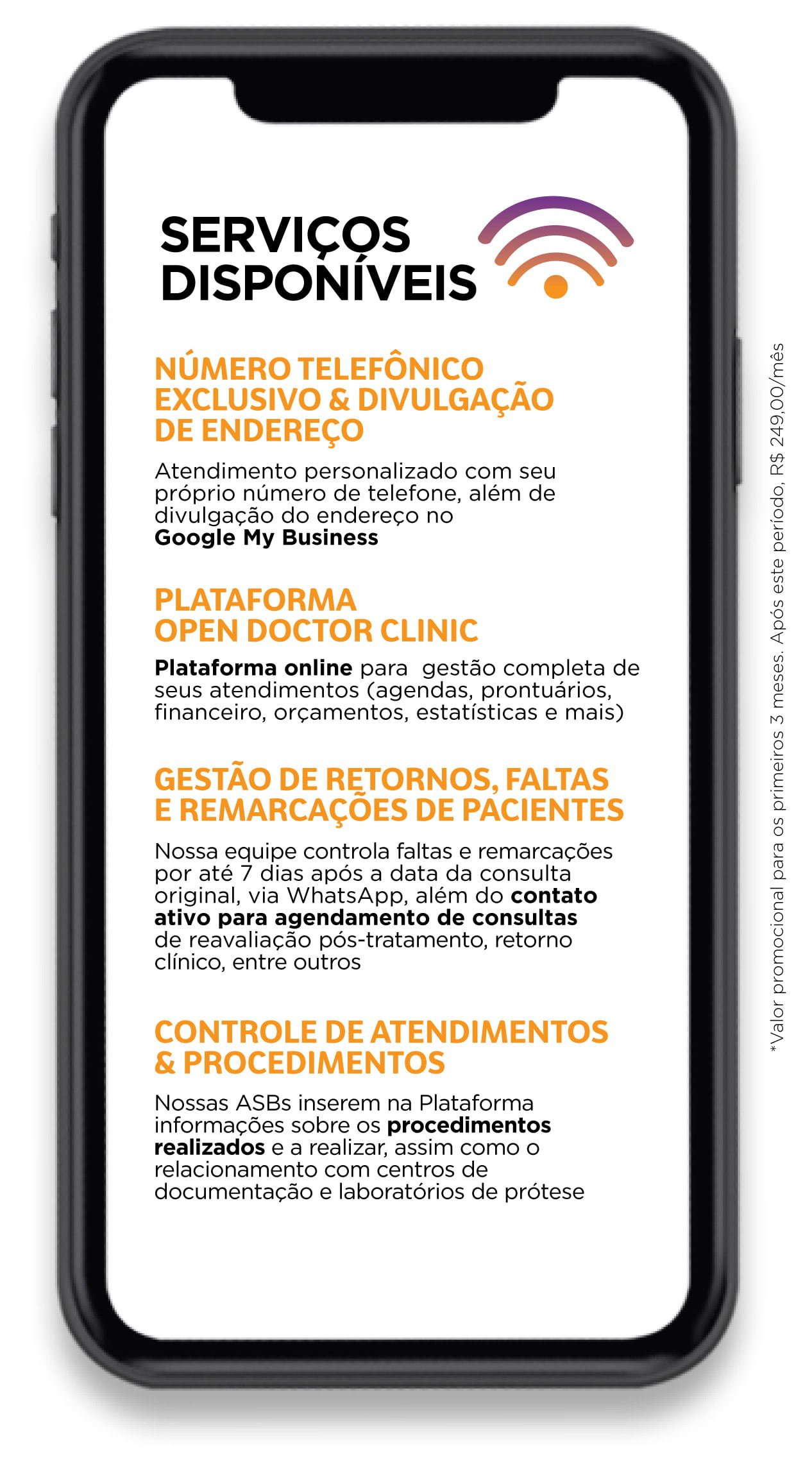 doc_online Número telefônico exclusivo & divulgação de endereço | Plataforma Open Doctor Clinic, gestão de retornos, faltas e remarcações de pacientes | Controle de atendimentos & procedimentos