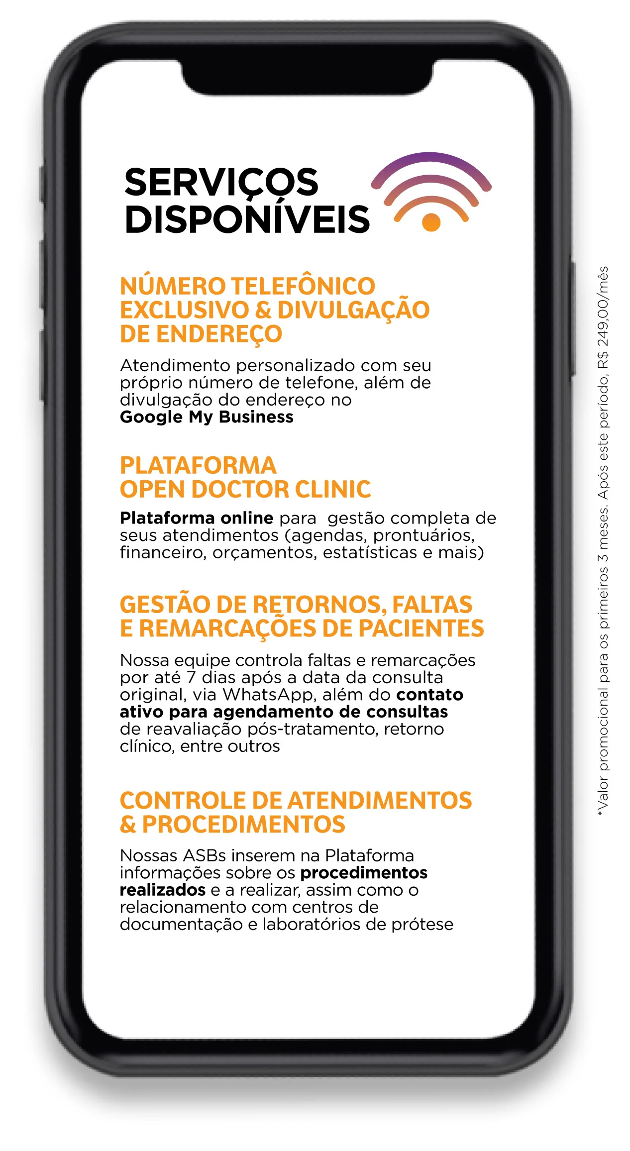 doc_online Número telefônico exclusivo & divulgação de endereço | Plataforma Open Doctor Clinic, gestão de retornos, faltas e remarcações de pacientes | Controle de atendimentos & procedimentos